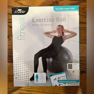 NWT Crane exercise ball, color gray. Size is ideal for 6’1” to 6’6”